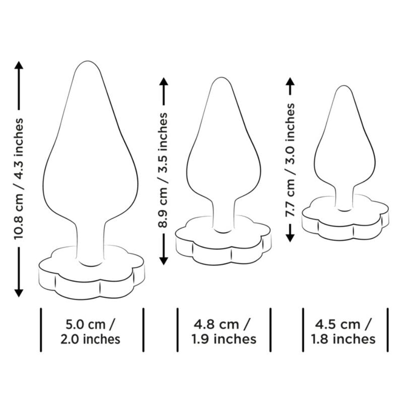 ROMP - LUSTER ANAL TRAINING KIT S/M/L WITH FLOWER-SHAPED BASE