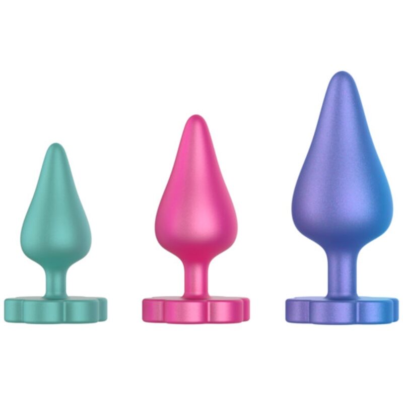 ROMP - LUSTER ANAL TRAINING KIT S/M/L WITH FLOWER-SHAPED BASE