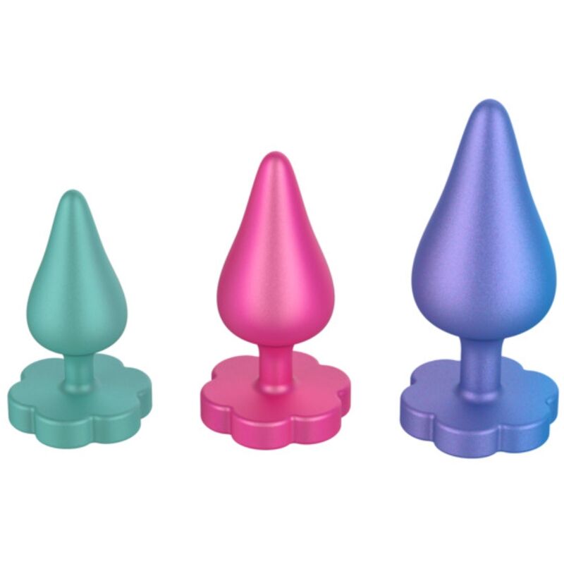 ROMP - LUSTER ANAL TRAINING KIT S/M/L WITH FLOWER-SHAPED BASE