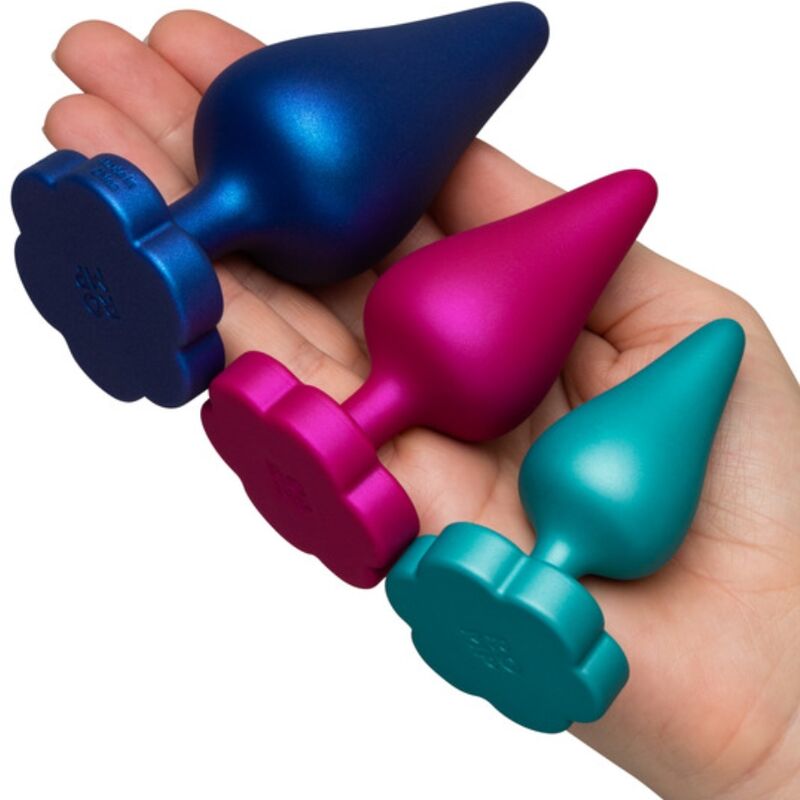 ROMP - LUSTER ANAL TRAINING KIT S/M/L WITH FLOWER-SHAPED BASE