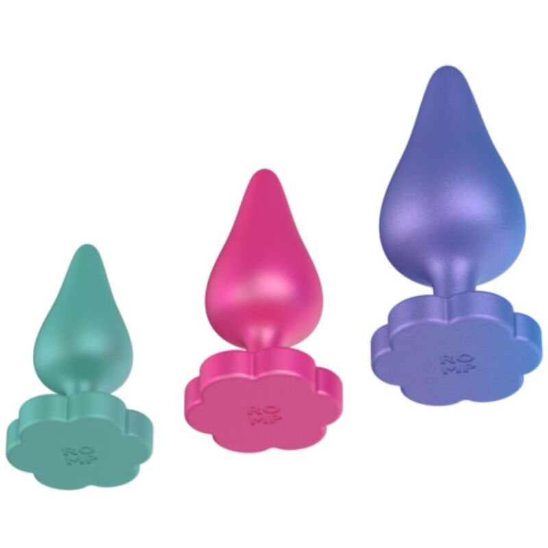 ROMP - LUSTER ANAL TRAINING KIT S/M/L WITH FLOWER-SHAPED BASE