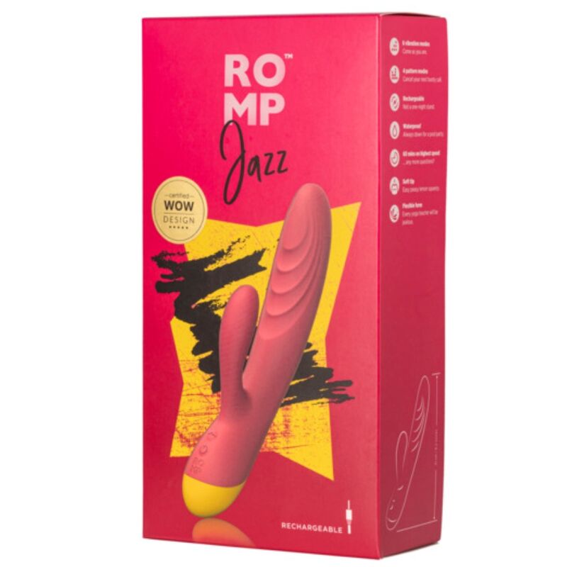 ROMP - JAZZ RECHARGEABLE RABBIT VIBRATOR RED