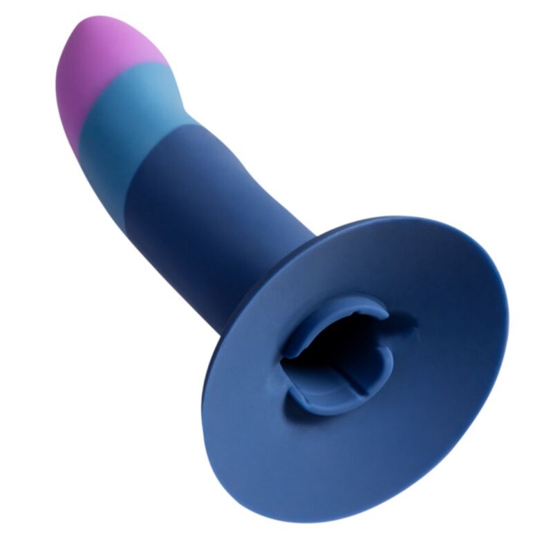ROMP - PICCOLO HARNESS + SILICONE DILDO WITH TRICOLOR SUCTION CUP 14 CM
