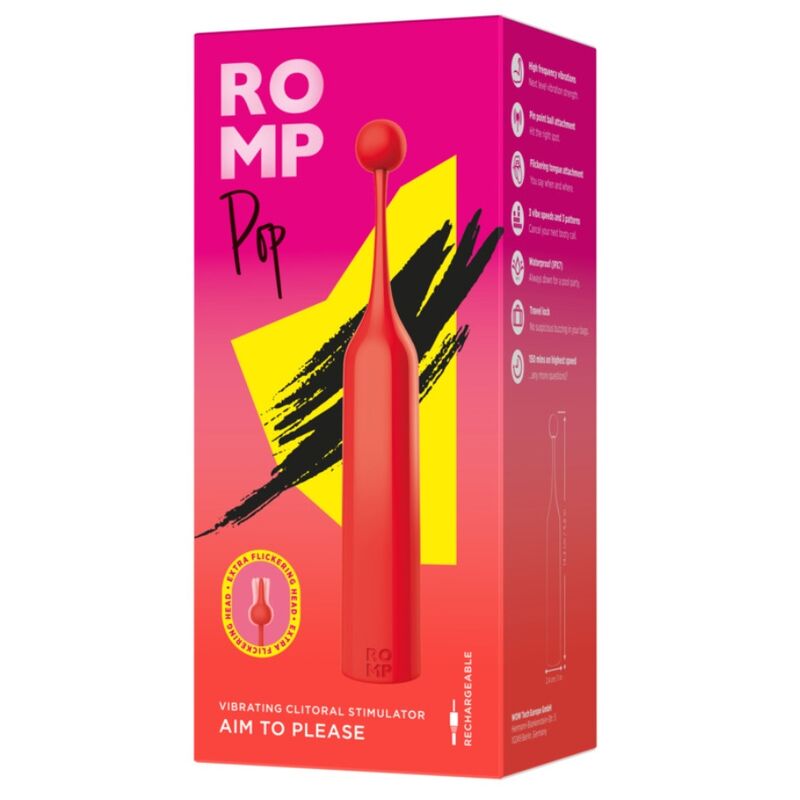 ROMP - POP HIGH FREQUENCY CLITORAL STIMULATOR RED