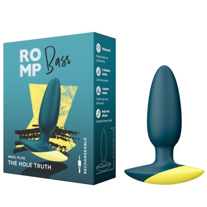 ROMP - BASS PLUG ANAL VIBRATOR 10 CM GREEN