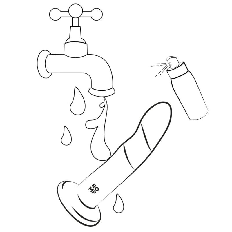 ROMP - DIZI SILICONE DILDO WITH SUCTION CUP TRICOLOR 18 CM