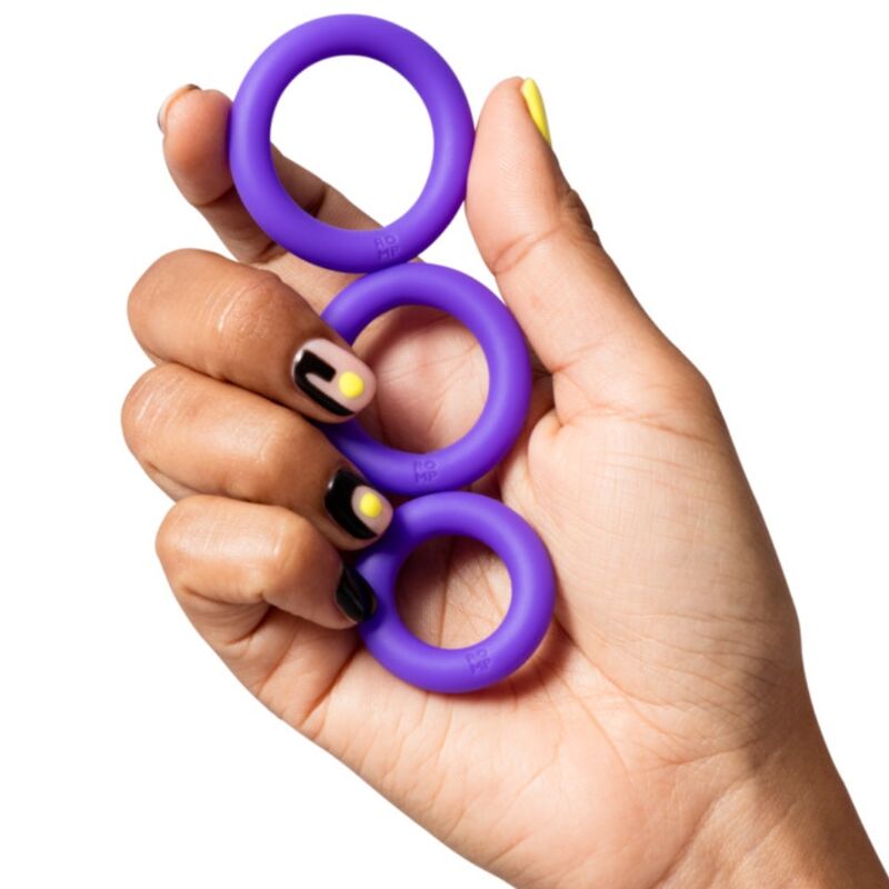 ROMP - REMIX TRIO SET OF 3 PURPLE SILICONE PENIS RINGS