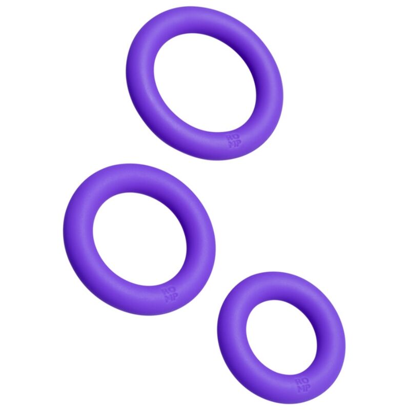 ROMP - REMIX TRIO SET OF 3 PURPLE SILICONE PENIS RINGS