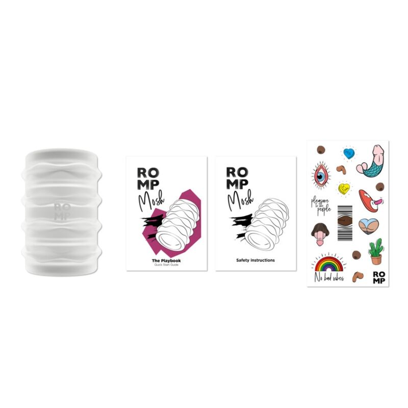 ROMP - MOSH TRANSPARENT MALE MASTURBATOR WITH 6 CM REVERSBLE SHEATH