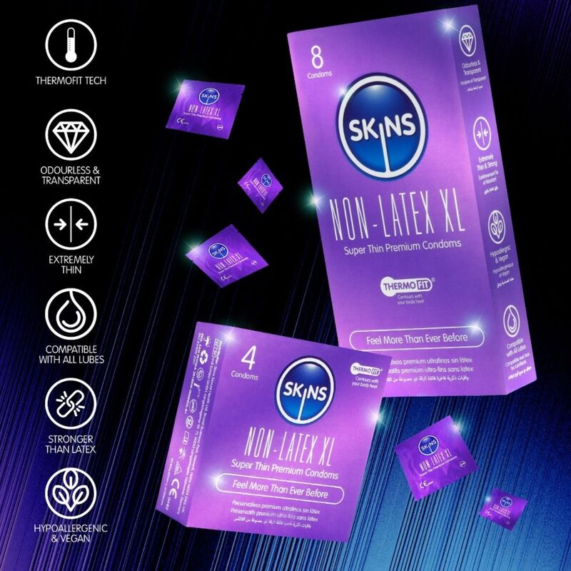 SKINS - LATEX-FREE CONDOMS XL PACK OF 4