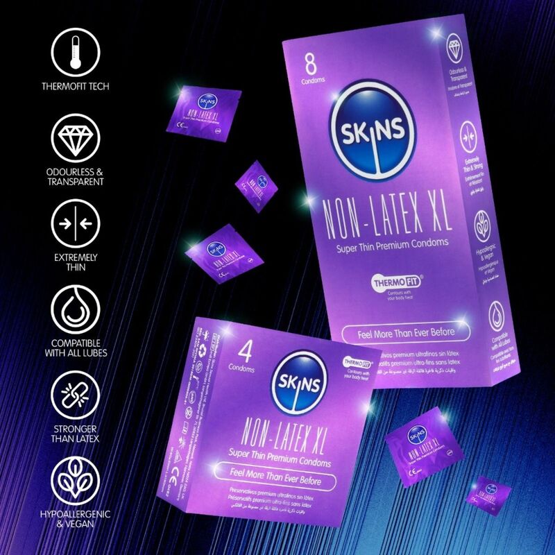SKINS - LATEX-FREE CONDOMS XL PACK OF 4