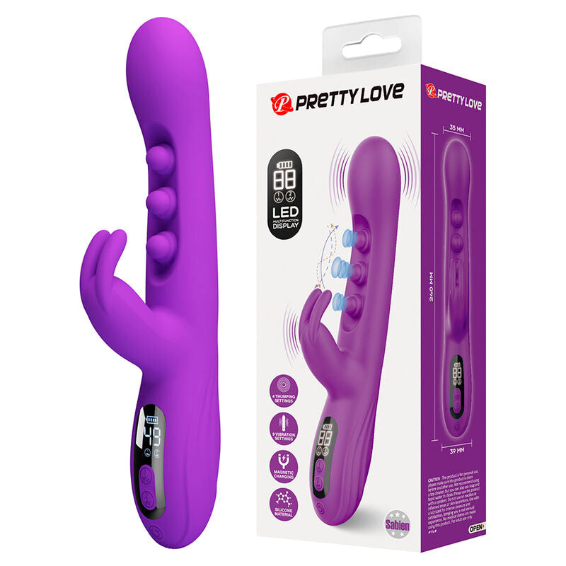 PRETTY LOVE - SABIEN RABBIT VIBRATOR WITH TAPPING STIMULATION AND PURPLE LED