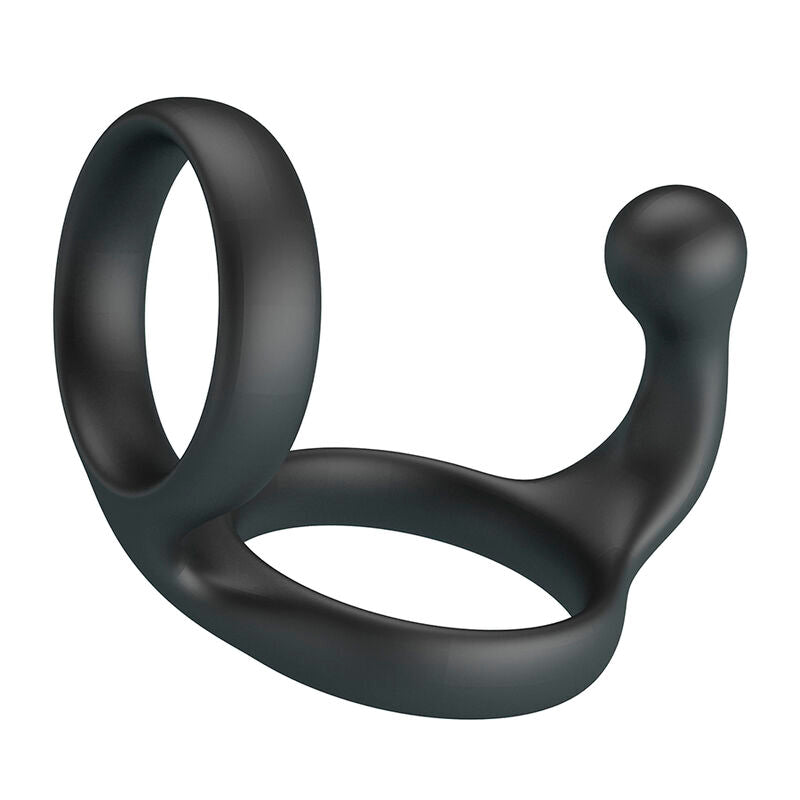 CRAZY BULL - FLORIAN DOUBLE COCK AND BALL RING BLACK