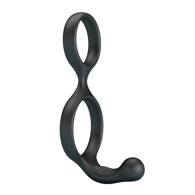 CRAZY BULL - FLORIAN DOUBLE COCK AND BALL RING BLACK