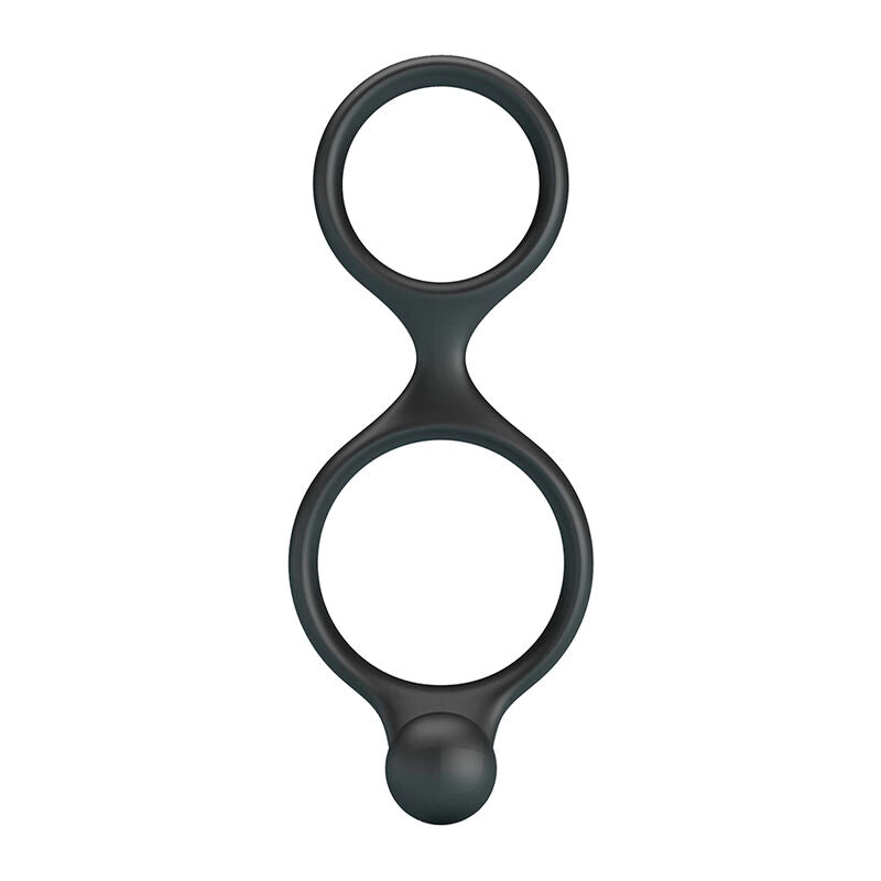 CRAZY BULL - FLORIAN DOUBLE COCK AND BALL RING BLACK