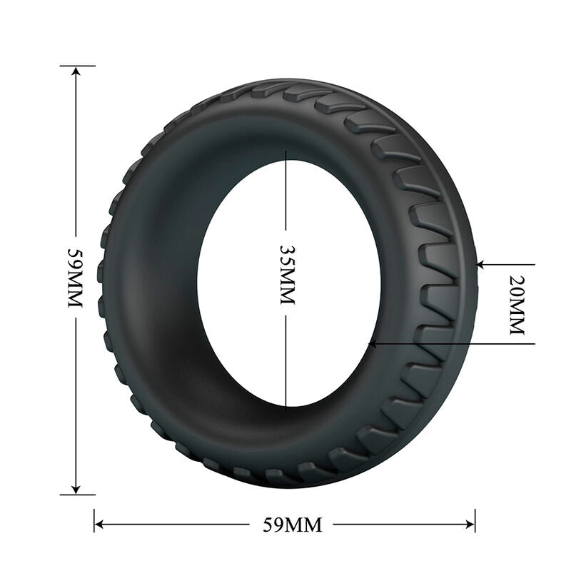 CRAZY BULL - MERRITT TEXTURED SILICONE COCK RING BLACK