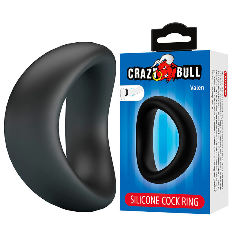 CRAZY BULL - VALEN ERGONOMIC SILICONE COCK RING BLACK
