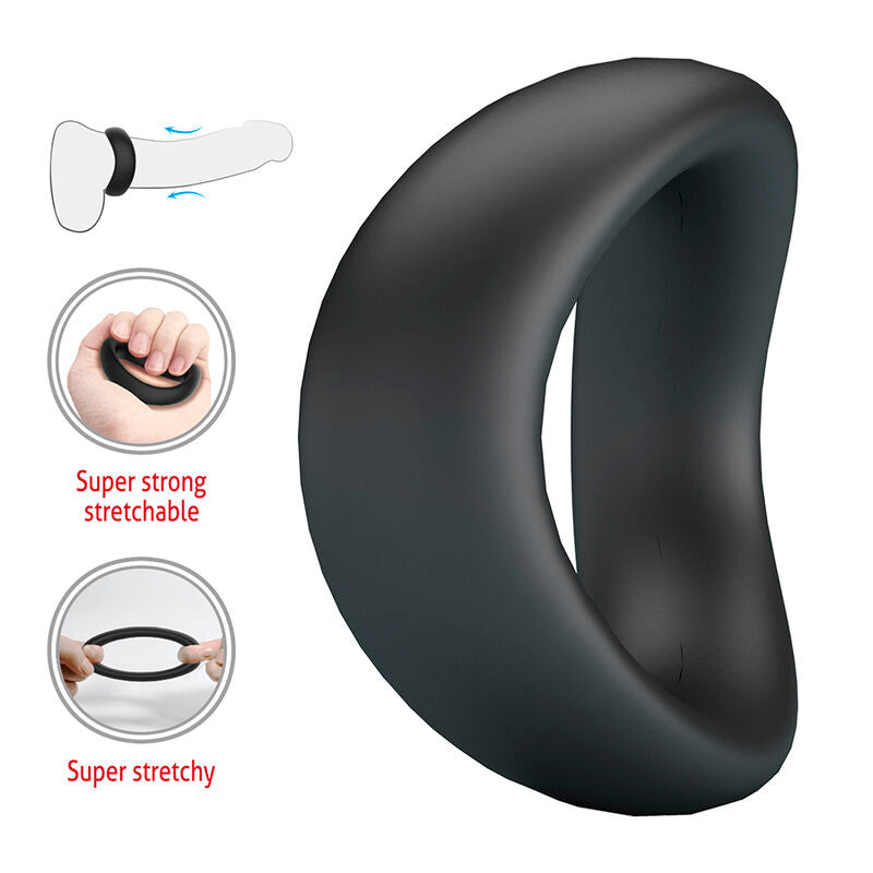 CRAZY BULL - VALEN ERGONOMIC SILICONE COCK RING BLACK