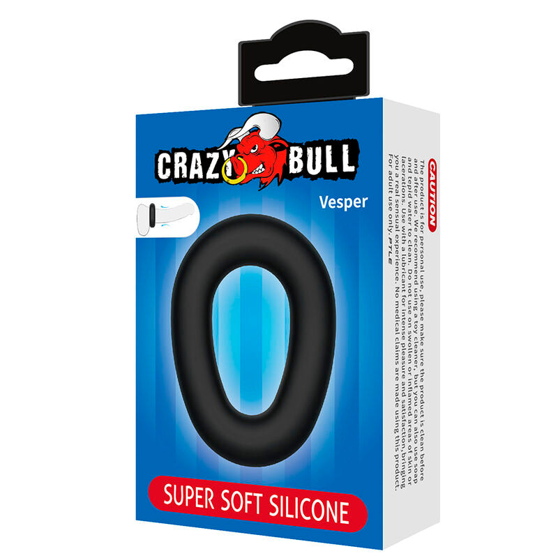 CRAZY BULL - VESPER SUPER SOFT SILICONE COCK RING BLACK