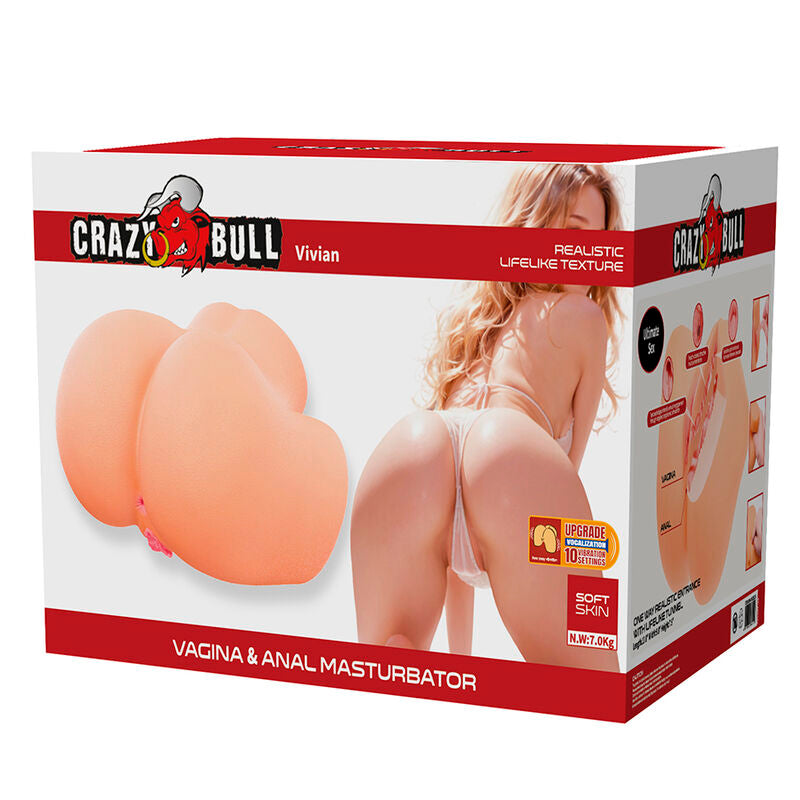 CRAZY BULL - VIVIAN DOUBLE VAGINAL AND ANAL VIBRATING MASTURBATOR FLESH