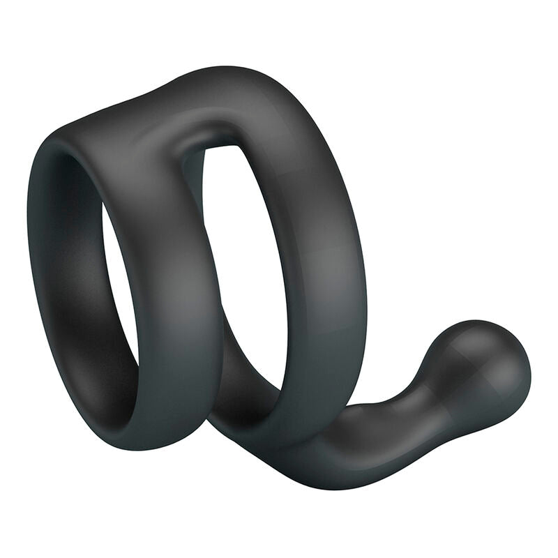 CRAZY BULL - YANCY DOUBLE COCK AND BALL RING BLACK