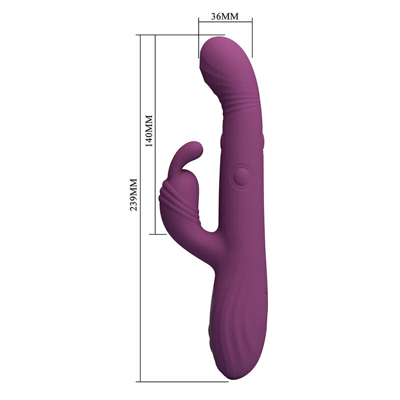 PRETTY LOVE - DEE MULTIFUNCTION RABBIT VIBRATOR OSCILLATING AND PERCUSSION PURPLE