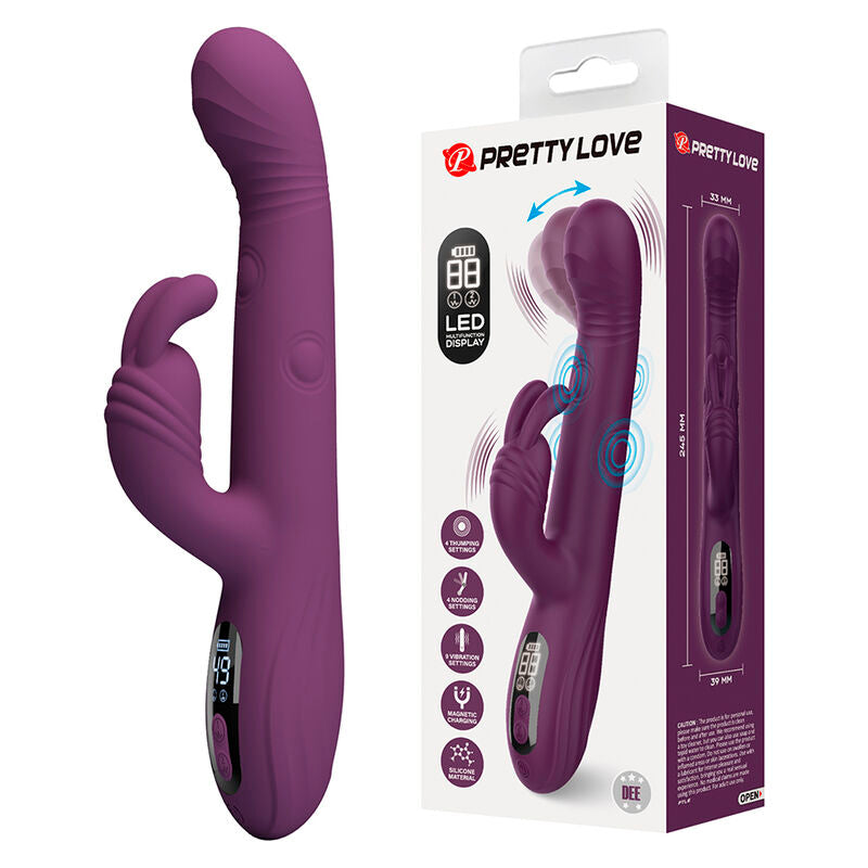 PRETTY LOVE - DEE MULTIFUNCTION RABBIT VIBRATOR OSCILLATING AND PERCUSSION PURPLE