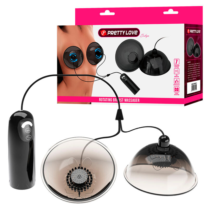 PRETTY LOVE - ROTATING NIPPLE SUCTION STIMULATOR BLACK