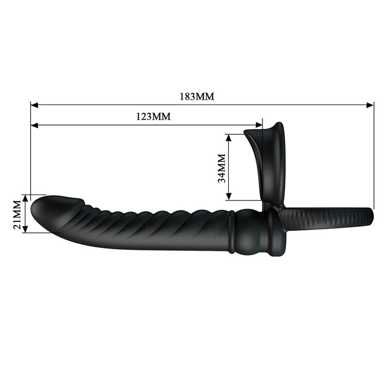 PRETTY LOVE - MERRITT ANAL VIBRATOR WITH RING AND VIBRATION BLACK