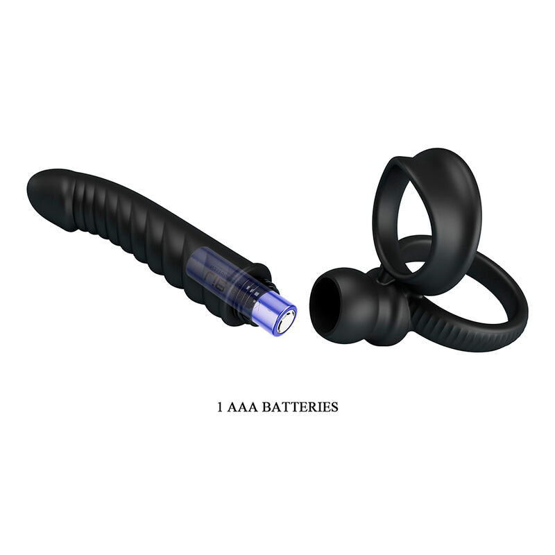 PRETTY LOVE - MERRITT ANAL VIBRATOR WITH RING AND VIBRATION BLACK
