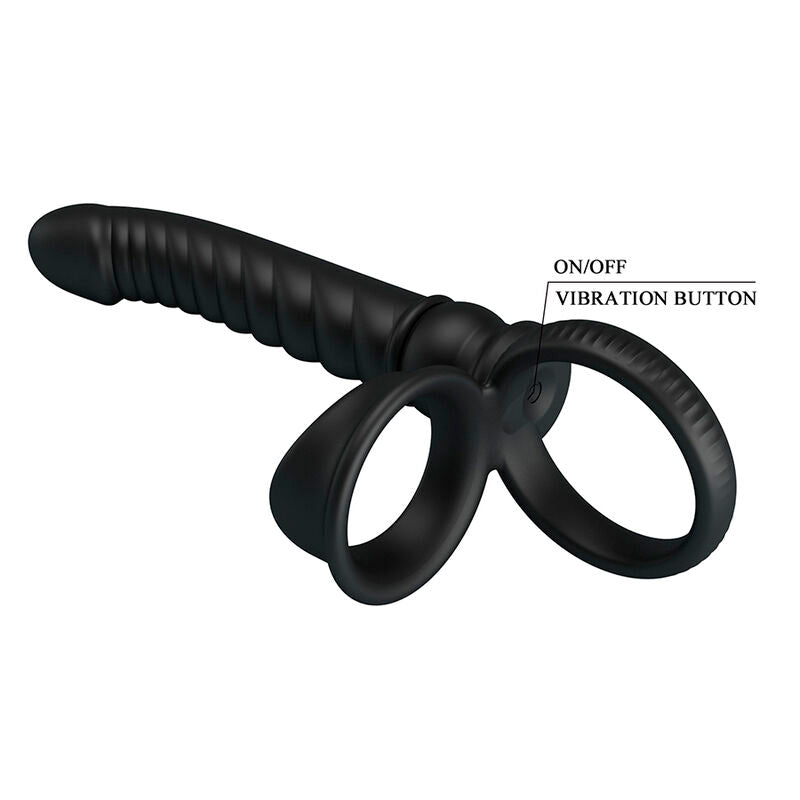 PRETTY LOVE - MERRITT ANAL VIBRATOR WITH RING AND VIBRATION BLACK