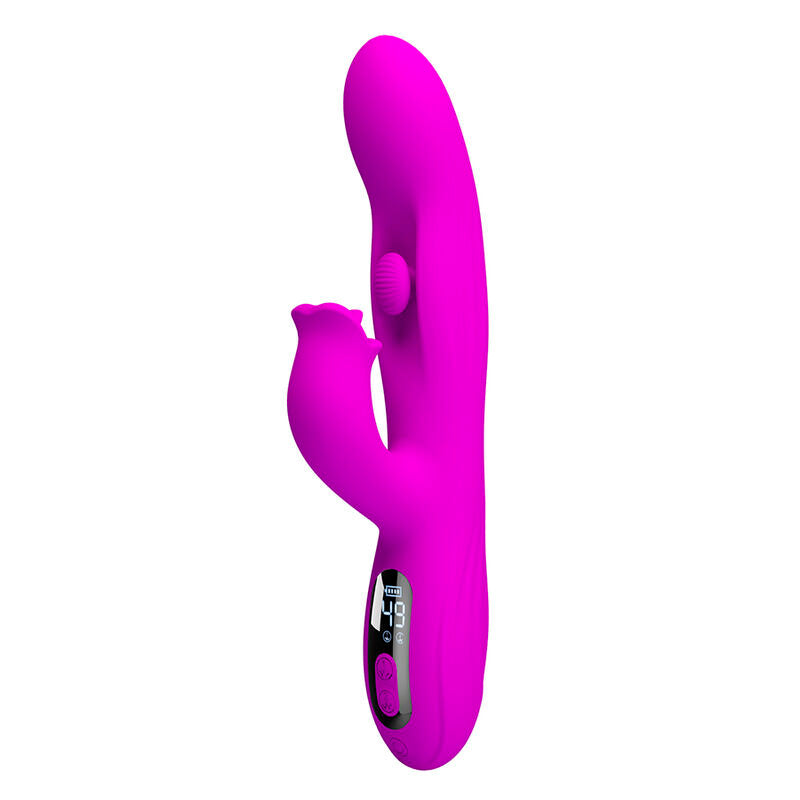 PRETTY LOVE - YALANDA RABBIT OSCILLATING VIBRATOR WITH LED DISPLAY PURPLE