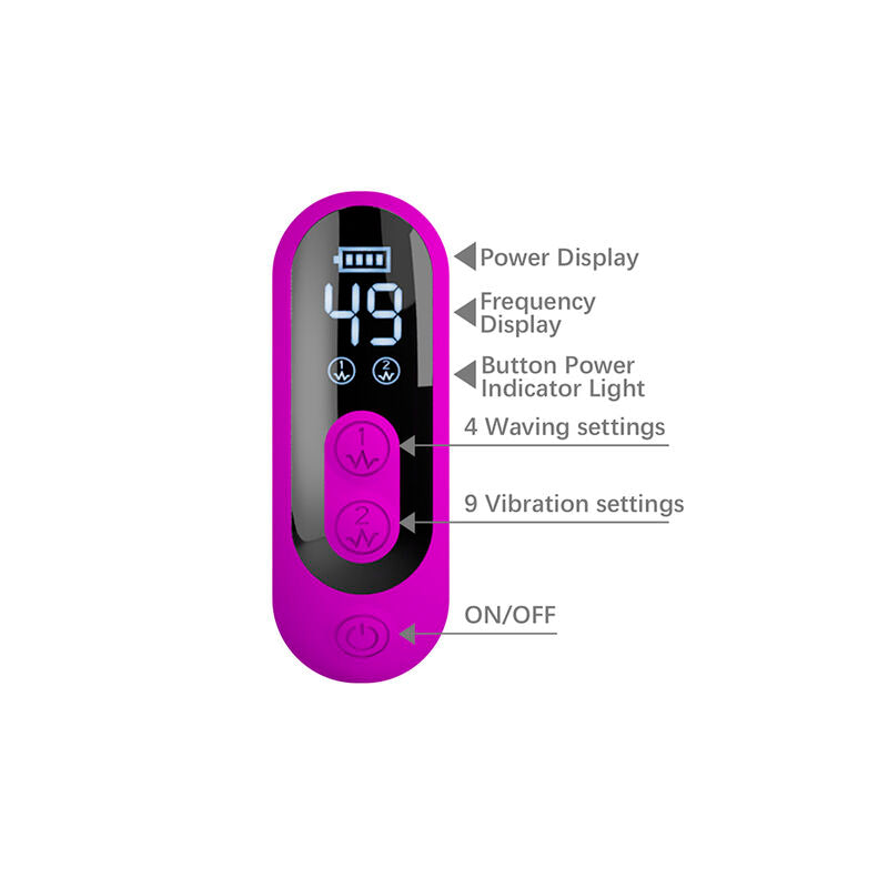 PRETTY LOVE - YALANDA RABBIT OSCILLATING VIBRATOR WITH LED DISPLAY PURPLE