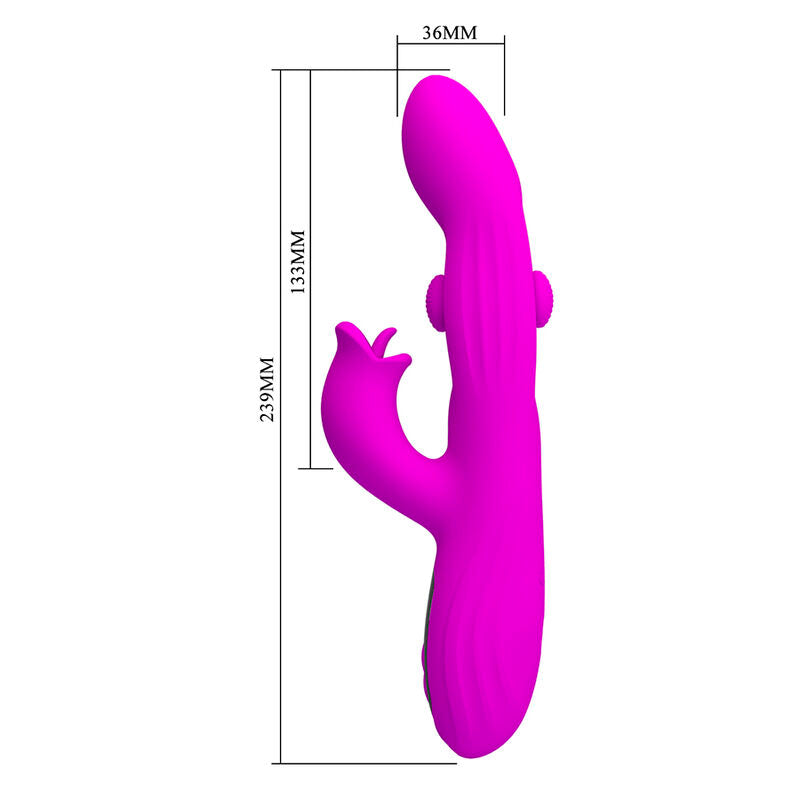 PRETTY LOVE - YALANDA RABBIT OSCILLATING VIBRATOR WITH LED DISPLAY PURPLE