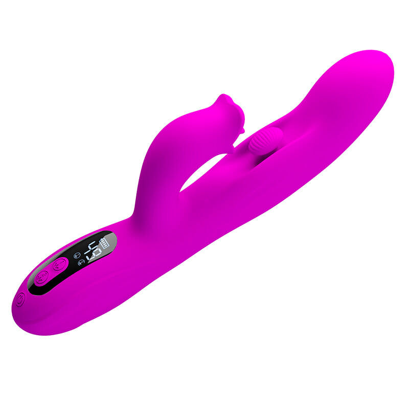 PRETTY LOVE - YALANDA RABBIT OSCILLATING VIBRATOR WITH LED DISPLAY PURPLE