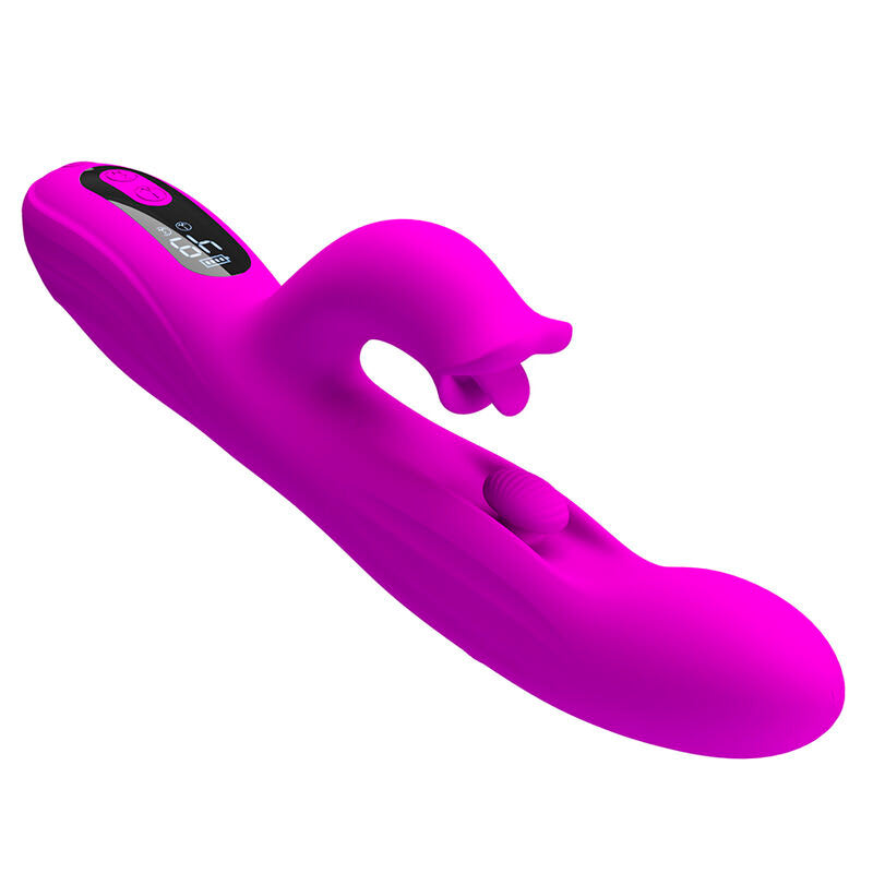 PRETTY LOVE - YALANDA RABBIT OSCILLATING VIBRATOR WITH LED DISPLAY PURPLE