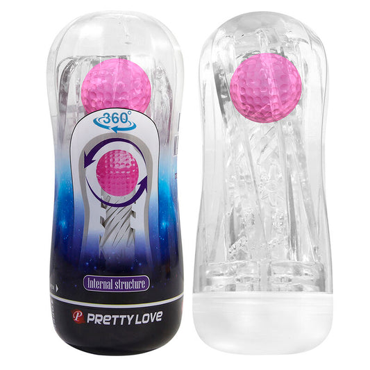 PRETTY LOVE - 360º TEKSTUROWANY KUBEK DO MASTURBACJI PRZEŹROCZYSTY