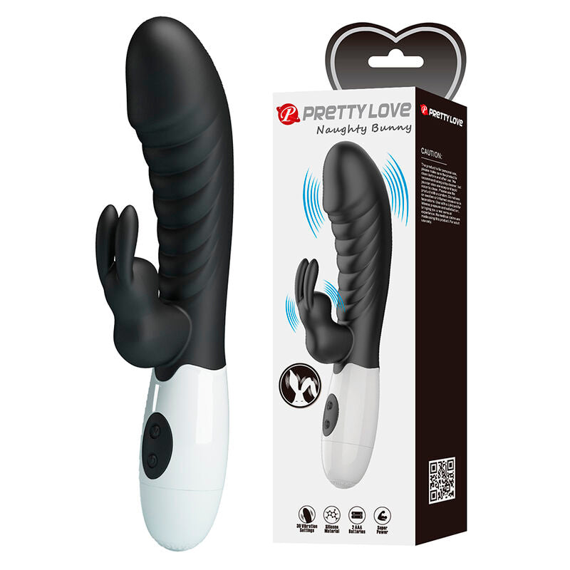 PRETTY LOVE - NAUGHTY BUNNY 30 FUNCTION RABBIT VIBRATOR BLACK