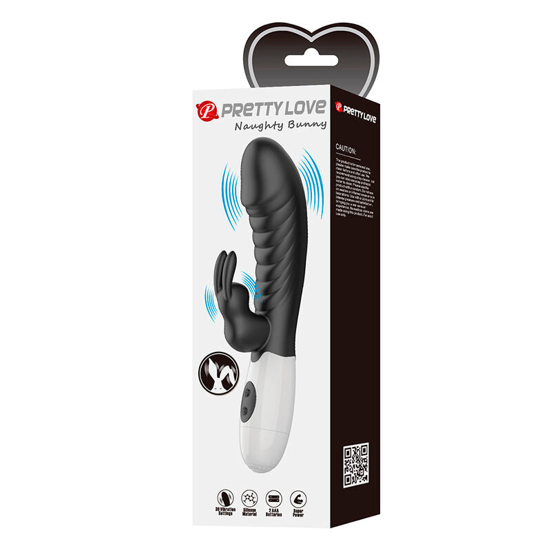 PRETTY LOVE - NAUGHTY BUNNY 30 FUNCTION RABBIT VIBRATOR BLACK