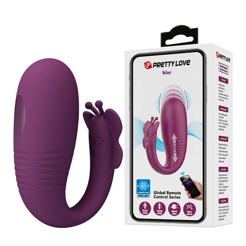 PRETTY LOVE - KLAY THRUSTING EGG VIBRATOR APP CONTROL PURPLE