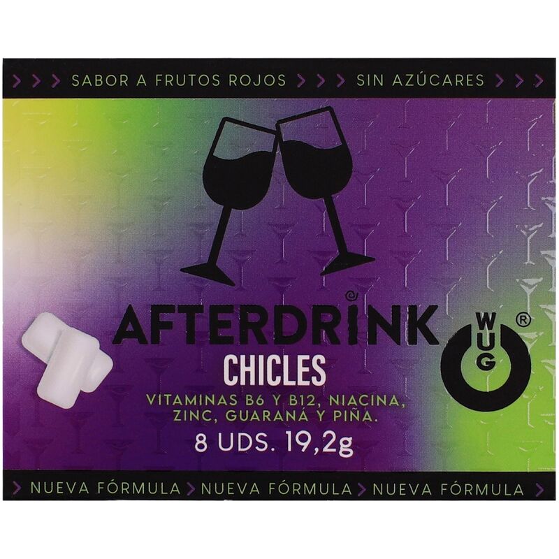 WUG After Drink – The functional chewing gum that helps you regain energy after a night out. BLISTER OF 8 UNITS