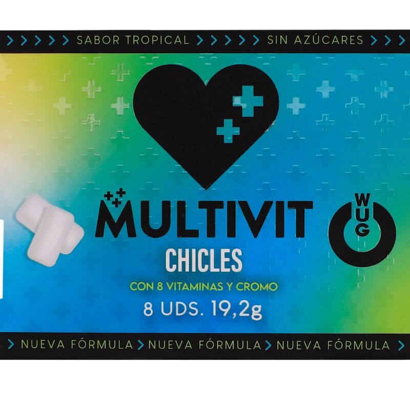 WUG Multivit - The functional chewing gum that strengthens your defenses every day. BLISTER OF 8 UNITS