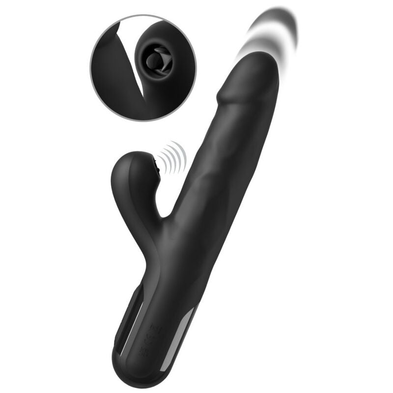 FETISH FANTASY SERIES - SONIX SILICONE THRUSTER RABBIT VIBRATOR BLACK