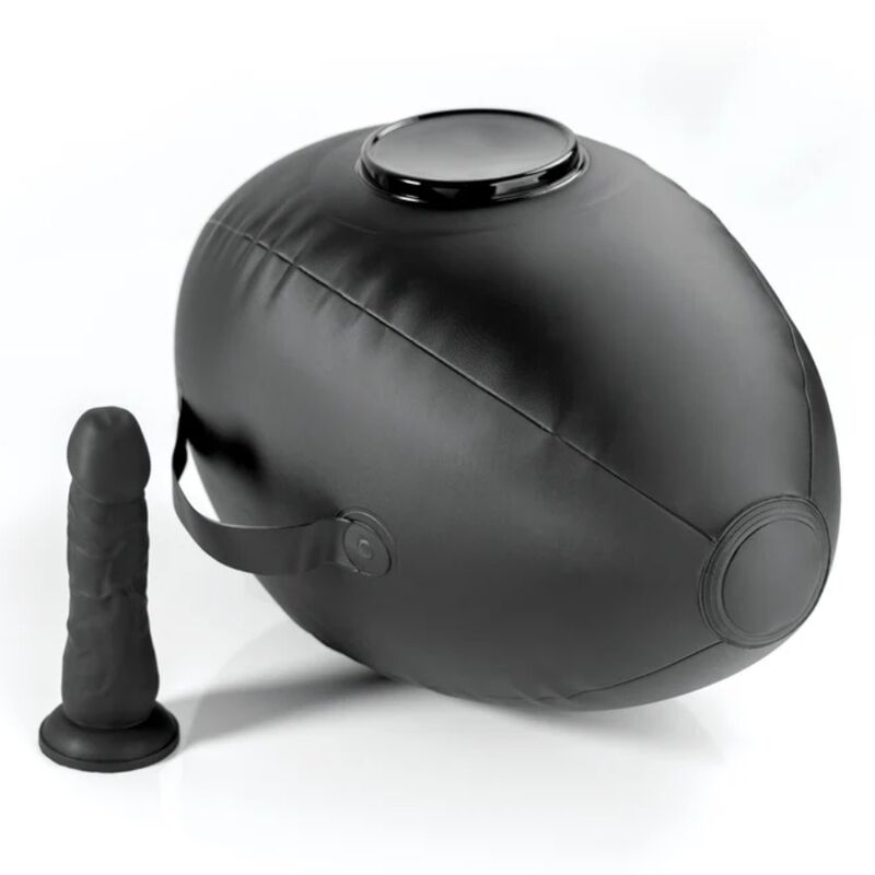 FETISH FANTASY SERIES - BODY DOCK INFLATABLE LOVE BALL WITH DILDO BLACK 41.9 CM