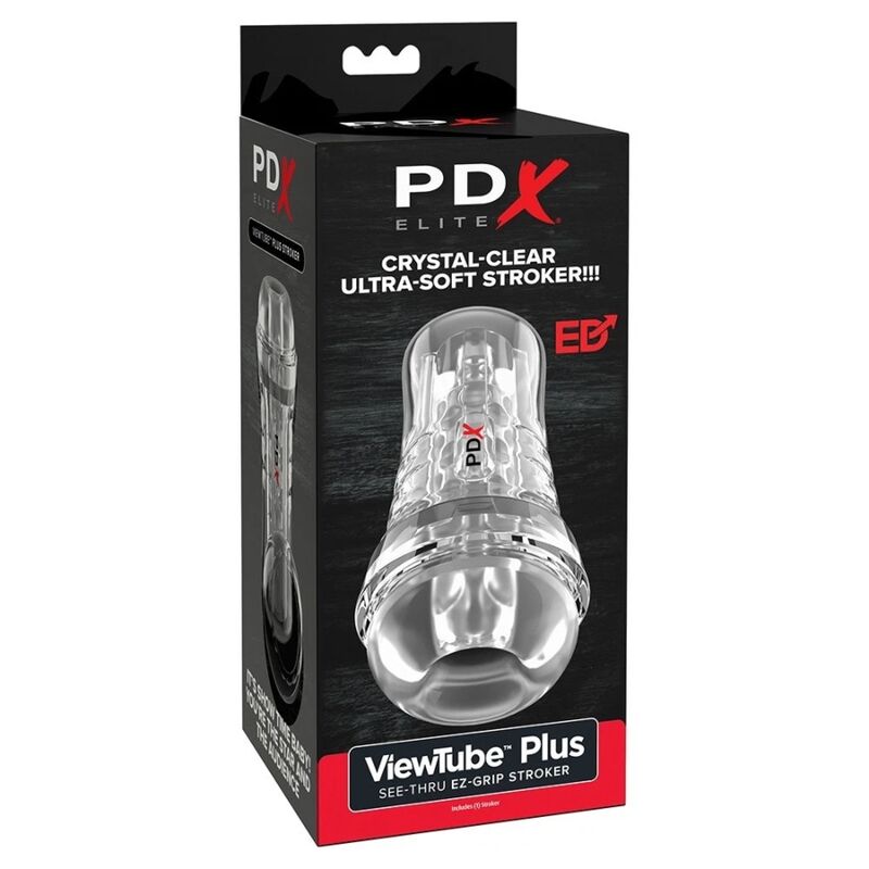 PDX ELITE - VIEWTUBE PLUS SEE-THRU EZ-GRIP TRANSPARENT STROKER 21 CM