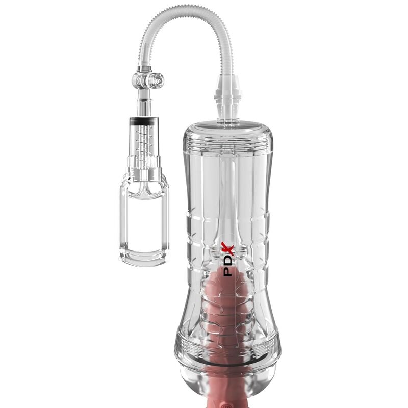 PDX ELITE - VIEWTUBE VAC XXL TRANSPARENT STROKER WITH SUCTION PUMP 27.3 CM
