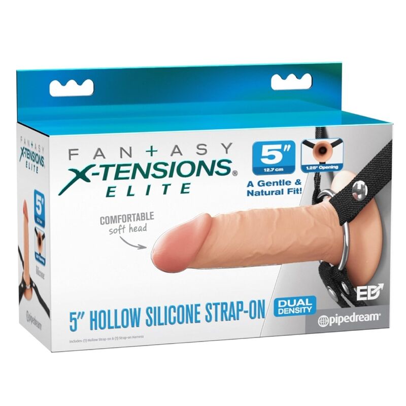 FANTASY X-TENSIONS - ELITE REALISTIC HOLLOW STRAP-ON 12.7 CM