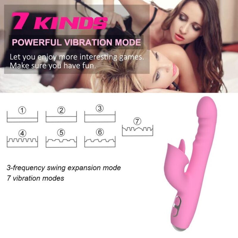 NALONE - T-MAY RABBIT VIBRATOR WITH PUSH AND OSCILLATING MOTION