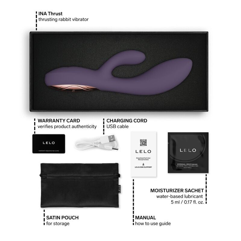 LELO - INA THRUST RABBIT THRUSTING VIBRATOR PURPLE