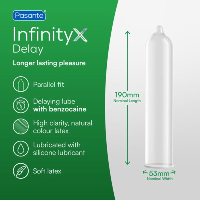 PASANTE - DELAY INFINITY PRESERVATIVOS 12 UNIDADES